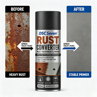 DSC Seven Spray Convertisseur de Rouille, Neutralisateur de Rouille Haute Performance, Apprêt Gris Mat pour Métal