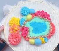 Kit de broderie au poinçon pour débutants adultes, facile à réaliser, avec cerceau, fil et outils pour la création de tapis, de sous-verres et autres projets d'art et d'artisanat