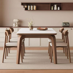 Table à manger rectangulaire suspendue en bois massif, style minimaliste nordique italien, luxe léger moderne, pour restaurant - Product Image 4