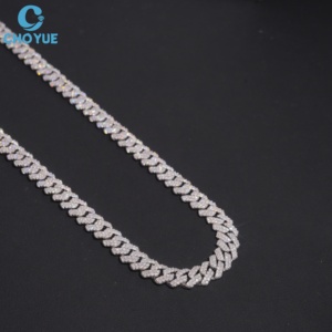 Collar de Cadena de Lujo Unisex con Diseño al por Mayor, Plata 925 Bañada en Rodio, Moissanita de Corte Brillante Redondo y Engaste en Canal - Product Image 3