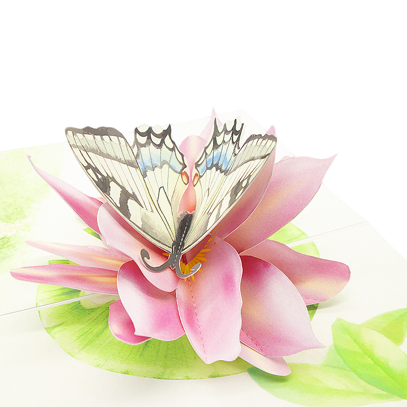Tarjeta Emergente, Mariposa Y Flor 3D Con Sobre Para Cualquier