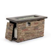 Table brasero rectangulaire moderne en MGO de 50000 BTU, écologique, pour intérieur/extérieur, au propane, pour terrasses et fêtes de jardin
