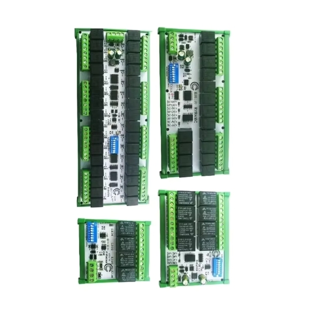 ZYSY )4-32CH 10A 20A 12V 24V RS485 Bus Relay Module DIP Setup Parameters Modbus RTU Serial Port UART Switch Board HMI PLC