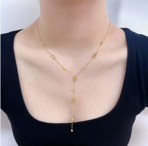 Collar de Acero Inoxidable con Borla de Nariz de Cerdo Estilo Clásico, Chapado en Oro de 18k, Exquisito Collar de Clavícula para Mujer - Product Image 4