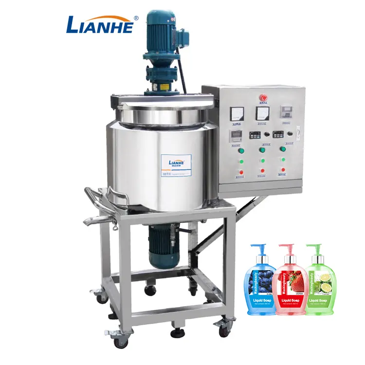 Réservoir mélangeur de produits chimiques industriels pour la fabrication de savon liquide détergent mélangeur de gel capillaire palette de mélange en acier inoxydable