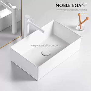 Lavabo de salle de bain commercial de qualité supérieure, style moderne, finition mate, en céramique - Product Image 1