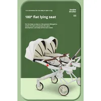 Poussette double pour jumeaux, légère, pliable, 4 roues, double siège, 0-3 ans, cadre en acier inoxydable, siège rotatif, fonction assis/allongé