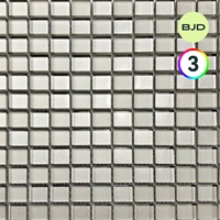 Mosaïque de carreaux de verre BJD style européen Manhattan Light Tea Pearl 300x300mm, design de surface mixte, pour mur de fond d'espace commercial