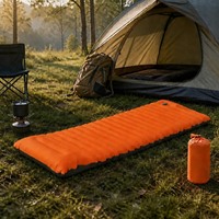 Matelas de camping gonflable en nid d'abeille avec oreillers aux deux extrémités, matelas pneumatique imperméable pliable vert olive pour le glamping