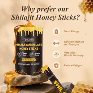 Stik Madu Shilajit Himalaya Organik Rasa Stroberi OEM 30 Stik Dengan Ekstrak Akar Ashwagandha dan Ekstrak Tanaman Saffron - Product Image 4