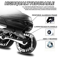 Patins à roulettes rétractables 4 roues OEM ODM pour enfants avec cadre en aluminium et roulements ABEC-7 de haute qualité