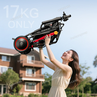 2025 nouveaux produits de soins aux personnes âgées tendance 17kg fauteuil roulant électrique pliable léger 500W moteur chaise électrique avec panier