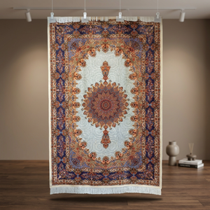 Alfombra Oriental Persa Hecha a Mano de Seda, Alfombra de Lujo para Interiores, Anudada a Mano, Diseño Moderno, Antideslizante, para Hogares y Hoteles - Product Image 4