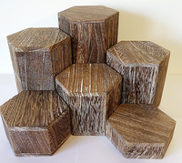 Risers hexagonaux en bois pour présentoir de bijoux et d'accessoires, Risers d'exposition en bois accessoires Photo