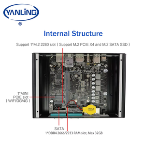 OEM/ODM personalizable Core I3/i5/8th i7/10th PC industrial sin ventilador M.2 DDR4 Dual 2,5G LAN CE RoHS certificado <span class=keywords><strong>Digi</strong></span> Signage nuevo - Product Image 5