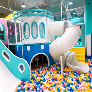 Aire de jeux intérieure tendance sur le thème violet avec trampoline, toboggan et parcours d'obstacles interactif pour centre de divertissement pour enfants - Product Image 5