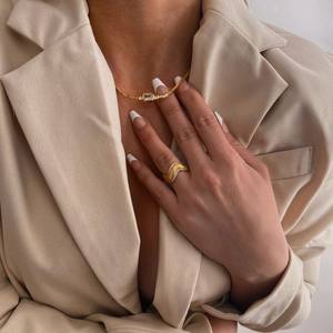 Acero inoxidable mantener el color libre <span class=keywords><strong>de</strong></span> alergias moda <span class=keywords><strong>de</strong></span> lujo colorido circón <span class=keywords><strong>tejido</strong></span> <span class=keywords><strong>cadena</strong></span> collar pulsera oro - Product Image 5