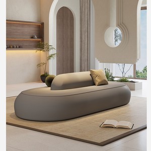 Sofá de Hotel de Doble Cara Color Crema 180x120 220x120 260x120 de Franela Duradera para Sala de Estar y Recepción - Product Image 4