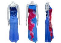 Robe midi ample à rayures et imprimé floral pour femme, nouvelle collection printemps/été, tailles S-XL, vente en gros