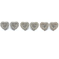 Boucles d'oreilles clous en or blanc 18 carats avec diamants véritables, design Cœur Baguette 'Bride Beloved', bijoux fins attrayants pour femme