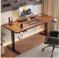 Cadre de bureau debout électrique noir moderne à double moteur, réglable en hauteur pour le bureau et la chambre à coucher, en bois massif pour les restaurants