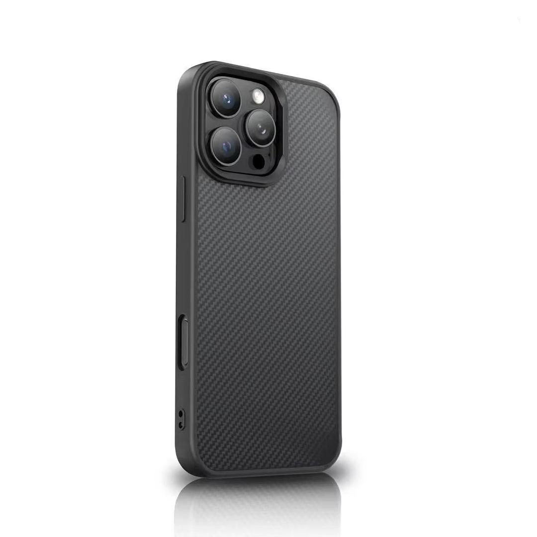 Magnetic Carbon Fiber Case For IPhone 8 Plus / IPhone 7 Plus With Holder Kickstand, Fiber Texture Wallet Phone Case With Card Holder Durable Military Grade Protection Cover, Black