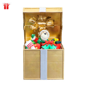 Jouet lumineux LED or <span class=keywords><strong>de</strong></span> Noël occidental Boîtes cadeaux <span class=keywords><strong>de</strong></span> Noël mignonnes Boîte à musique personnalisée Renne avec artisanat mobile haut et bas - Product Image 1