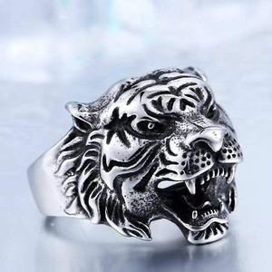 Cincin Baja Anti Karat Bentuk Harimau Vintage <span class=keywords><strong>Punk</strong></span> untuk Pria, Grosir Tempusort, untuk Perhiasan Fashion, Cocok untuk Pemakaian Sehari-hari dan Hadiah Ulang Tahun - Product Image 3