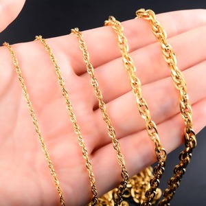 Collar para Mujer y Hombre, Estilo Punk, Cadena de Eslabones Trenzados de Acero Inoxidable 316L, Chapado en Oro, Accesorios de Joyería, Gargantilla - Product Image 5