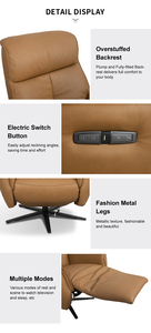 Sillón Reclinable de Cuero MANWAH CHEERS, Giratorio y Ajustable para Sala de Estar, Modelo EU-UK70535M, Sillón Deslizante Reclinable EU-UK70535M EU-UK70535 - Product Image 5