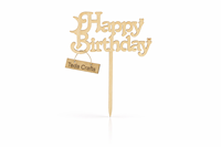 Décoration de gâteau d'anniversaire en bois rectangulaire écologique et adorable avec design personnalisé et découpe sur mesure