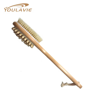 Brosse à cheveux écologique en bois et nylon, ronde, avec <span class=keywords><strong>coussin</strong></span> et poignée souple, brosse douce pour le visage avec fonction <span class=keywords><strong>de</strong></span> massage - Product Image 1