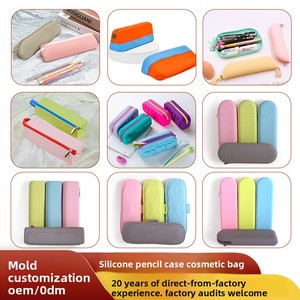 Silicone Organizer for Cosmetics for Cosmetics Dust Proof Stationery Storage Pencil case Zipper <b>Makeup</b> Brush <b>Holder</b> Bag - Product Image 3