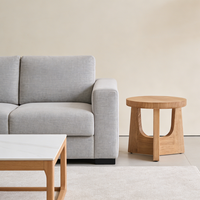 Table d'appoint ronde au design minimaliste moderne, durable, en panneau de bois, pour le salon, idéale pour le café et les réceptions