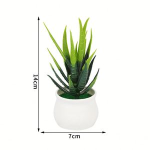 Pianta Verde Artificiale in Vaso per Ufficio, Soggiorno, <span class=keywords><strong>Balcone</strong></span>, Scrivania, <span class=keywords><strong>Piccolo</strong></span> Paesaggio Verde in Vaso - Product Image 5