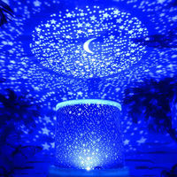Veilleuse LED RGB 360 Projecteur Veilleuse Colorée Romantique Etoile Lune Lampe pour Enfants Projecteur de Noël