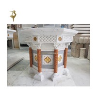 Autel d'église en marbre naturel au design religieux pour la prière