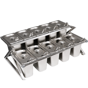 Kim Loại Nhà Hàng nhà bếp Cung cấp trái cây <span class=keywords><strong>salad</strong></span> chuẩn bị trạm bao gồm gia vị hộp gia vị drinkware phụ kiện - Product Image 4