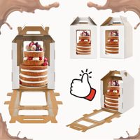 Boîtes à gâteaux hautes à deux niveaux pour emballage à plusieurs niveaux Petites boîtes à gâteaux 2 niveaux Papier pour boîte à gâteaux en papier de Noël