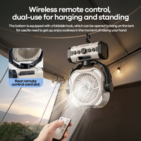 Ventilateur de camping extérieur REMAX RS-ZF20 20000mAh avec pulvérisation de brume, 100 vitesses, oscillant, lumière LED, télécommande, batterie externe