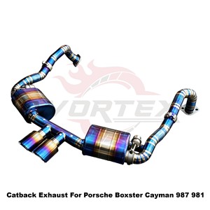 ระบบท่อไอเสียแบบ Catback วาล์วควบคุมเสียง Vortex Blue Burnt Titanium สำหรับ Porsche Boxster Cayman 987.1 987.2 981 ชุดติดตั้งตรงรุ่นพร้อมระบบปรับแต่งเสียง - Product Image 3