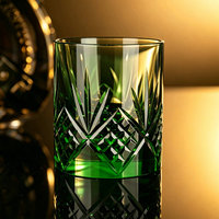 Copa de Vino de Cristal K9 sin Plomo, Tallada a Mano con Patrón de Cebada Edo Kiriko, Vaso para Whisky Grabado, 200ml, Lujosa y Elegante