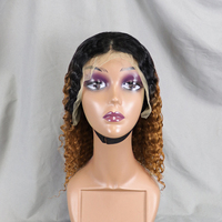 Perruque Bob Frontal Courte Couleur Cheveux Naturels Vague Profonde Cheveux Humains Bruts
