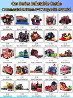 Château sautant de station de moteur de camion de pompiers pour des enfants