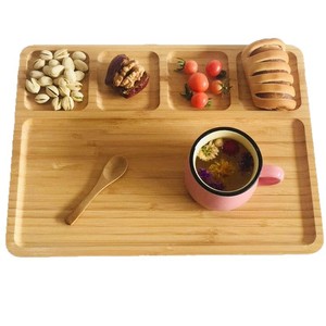 Bandeja Divisora de Madera Rectangular con 4 Compartimentos, Contenedor de Alimentos para Niños - Product Image 3