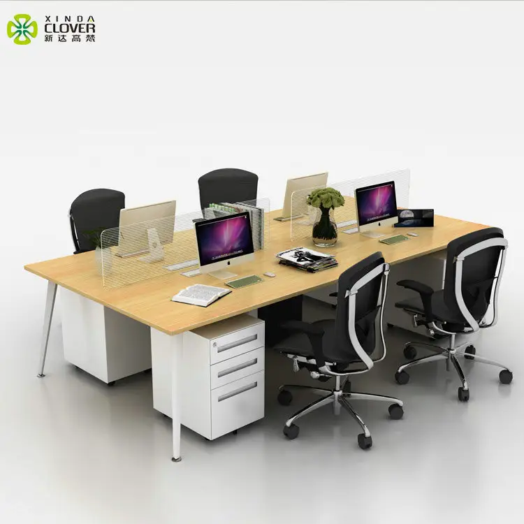 Mobili da ufficio in acciaio tavolo da ufficio moderna scrivania per 4 persone