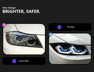 <span class=keywords><strong>Fari</strong></span> LED per <span class=keywords><strong>BMW</strong></span> <span class=keywords><strong>E90</strong></span> Serie 3 330i 320i, Luci di Segnalazione, Lampada Frontale DRL 5000k, Lente Proiettore, Accessori Auto - Product Image 2