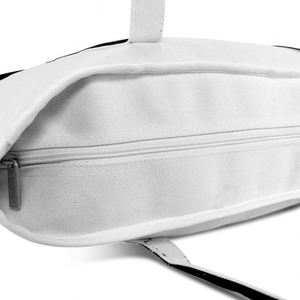 Bolso tote de playa de lona con cremallera superior y correa larga, bolso tote de lona de algodón, bolso tote de hombro de lona liso y moderno con correa larga - Product Image 4