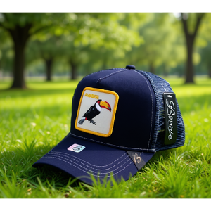 Casquette de camionneur Sbourne réglable en maille à 6 panneaux avec broderie motif toucan, unisexe, décontractée - Product Image 2