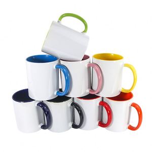Tasses à café personnalisées en céramique blanches de 11 oz avec poignée, vierges pour sublimation, vente en gros - Product Image 1